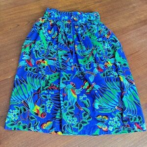 Vintage College Town Tropical Parrot Print Skirt Womens Sz 5/6 Art to Wear
